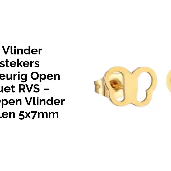 Mini Vlinder Oorstekers Goudkleurig Open Silhouet RVS &ndash; Kleine Open Vlinder Oorbellen 5x7mm by@Outfy