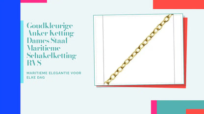 Goudkleurige Anker Ketting Dames Staal &ndash; Maritieme Schakelketting RVS by@Outfy