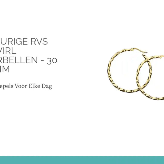 Goudkleurige RVS Swirl Hoepeloorbellen - 30 mm by@Outfy