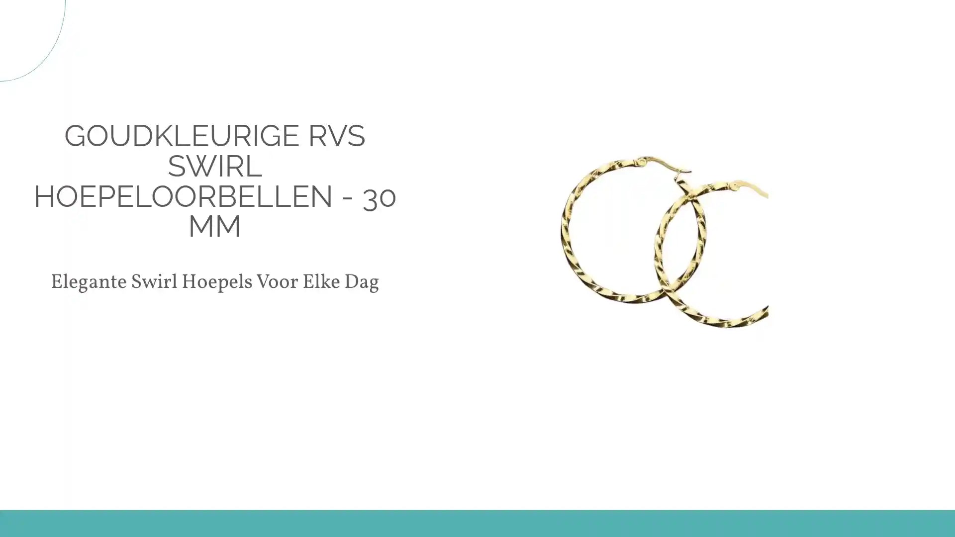 Goudkleurige RVS Swirl Hoepeloorbellen - 30 mm by@Outfy