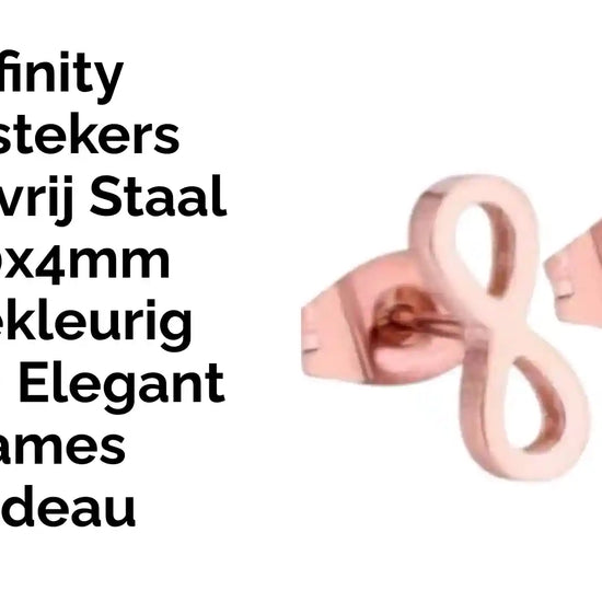 Infinity Oorstekers Roestvrij Staal &ndash; 10x4mm Ros&eacute;kleurig Warm Elegant Dames Cadeau by@Outfy