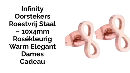 Infinity Oorstekers Roestvrij Staal &ndash; 10x4mm Ros&eacute;kleurig Warm Elegant Dames Cadeau by@Outfy
