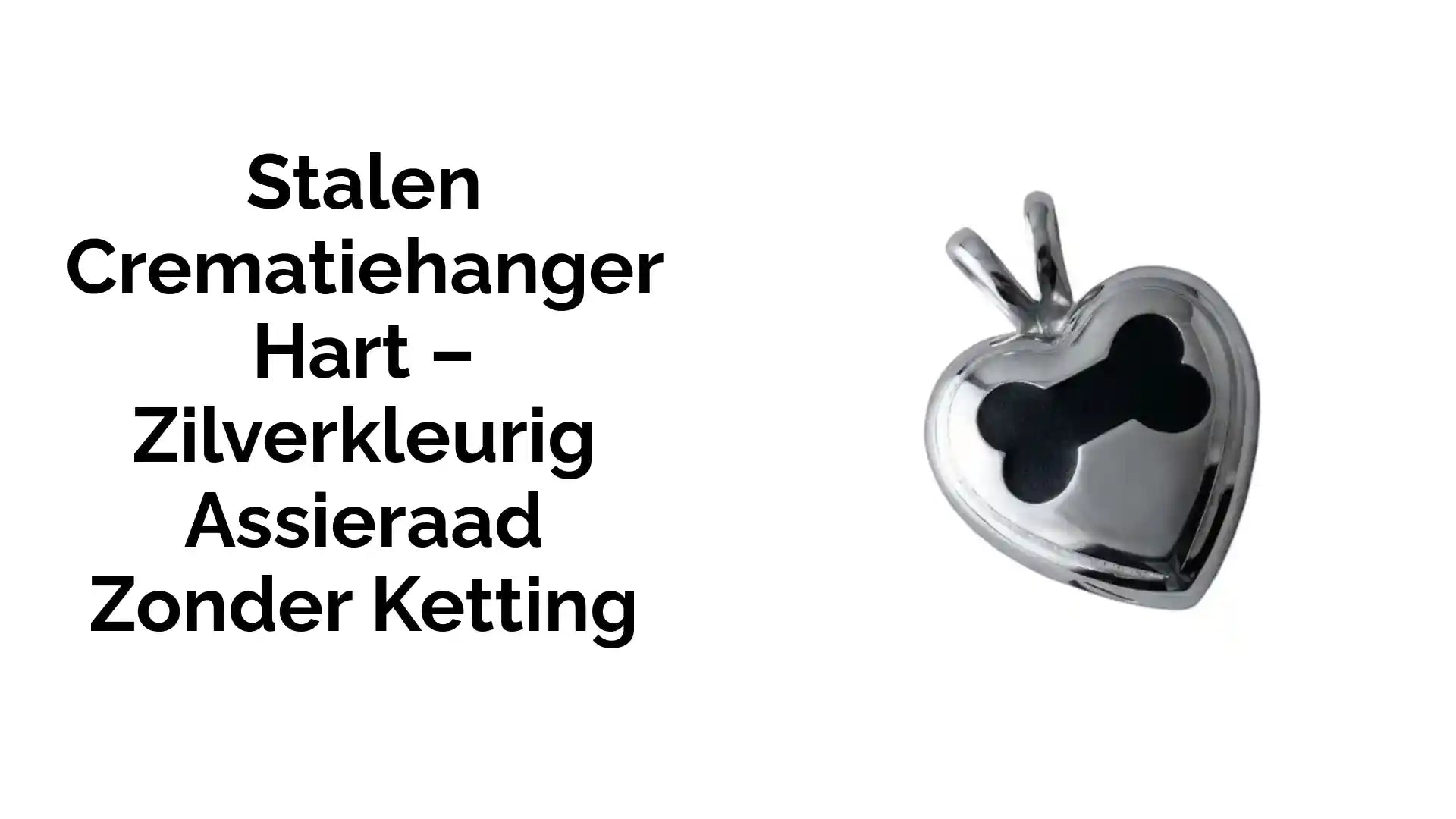 Stalen Crematiehanger Hart &ndash; Zilverkleurig Assieraad Zonder Ketting by@Outfy