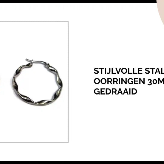Stijlvolle Stalen Oorringen 30mm gedraaid by@Outfy