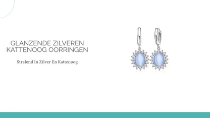 Glanzende Zilveren Kattenoog Oorringen by@Outfy