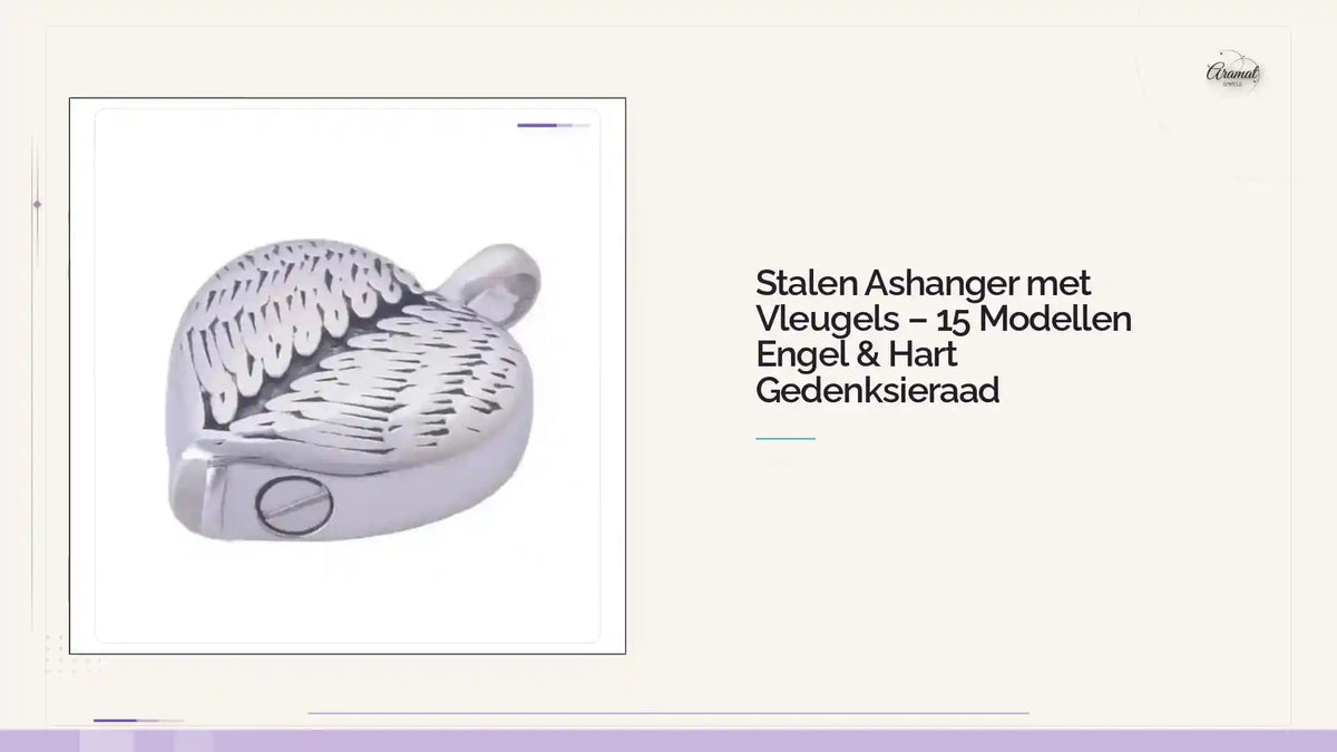 Stalen Ashanger met Vleugels &ndash; 15 Modellen Engel &amp; Hart Gedenksieraad by@Outfy