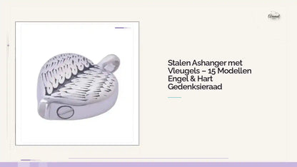 Stalen Ashanger met Vleugels &ndash; 15 Modellen Engel &amp; Hart Gedenksieraad by@Outfy