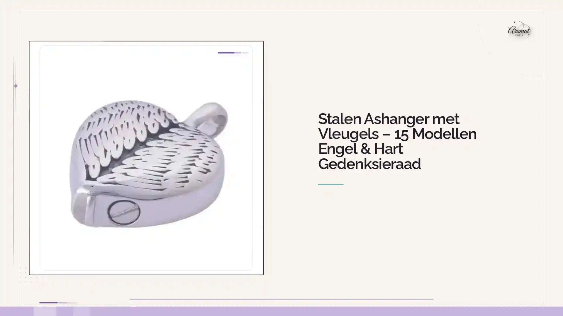 Stalen Ashanger met Vleugels &ndash; 15 Modellen Engel & Hart Gedenksieraad by@Outfy