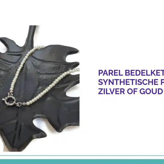 Parel Bedelketting RVS Synthetische Parels 42cm Zilver of Goud Dames by@Outfy