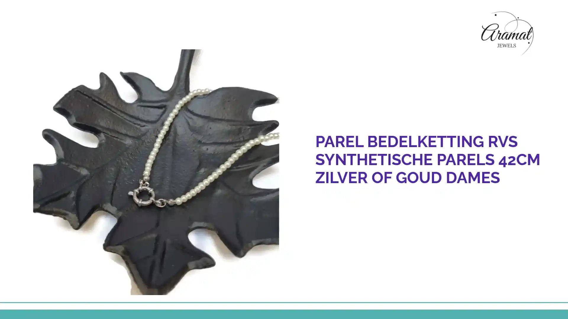 Parel Bedelketting RVS Synthetische Parels 42cm Zilver of Goud Dames by@Outfy
