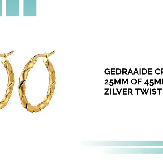 Gedraaide Creolen RVS &ndash; 25mm of 45mm Goud Zilver Twist Hoepels by@Outfy