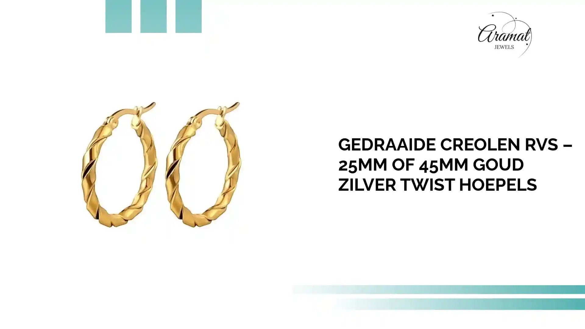 Gedraaide Creolen RVS &ndash; 25mm of 45mm Goud Zilver Twist Hoepels by@Outfy