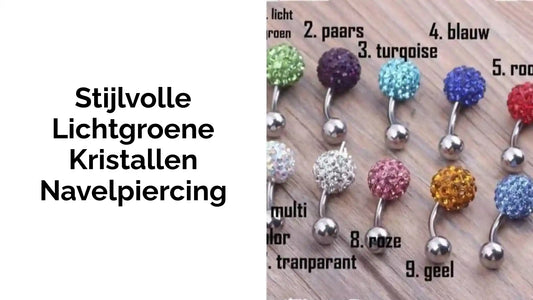 Stijlvolle Lichtgroene Kristallen Navelpiercing by@Outfy