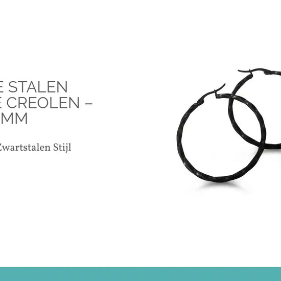 Zwarte Stalen Gedraaide Creolen &ndash; 40 mm by@Outfy