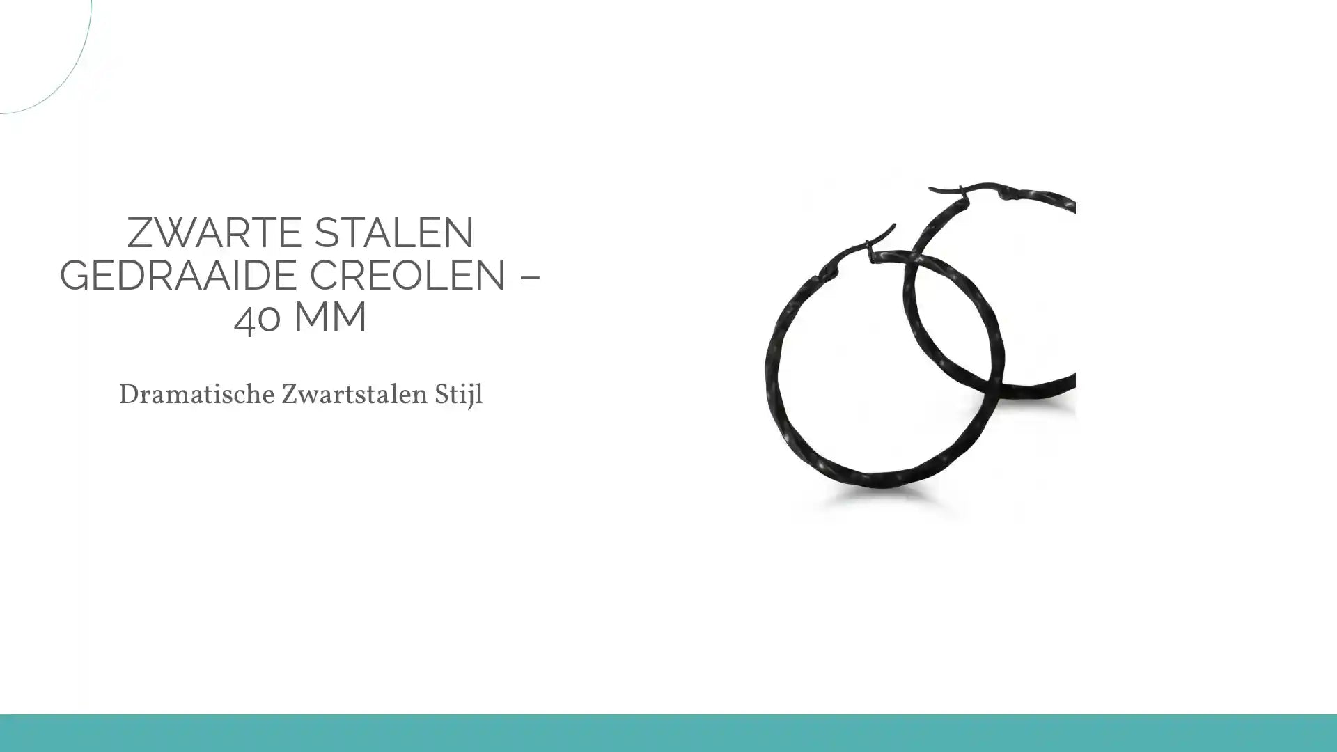 Zwarte Stalen Gedraaide Creolen &ndash; 40 mm by@Outfy