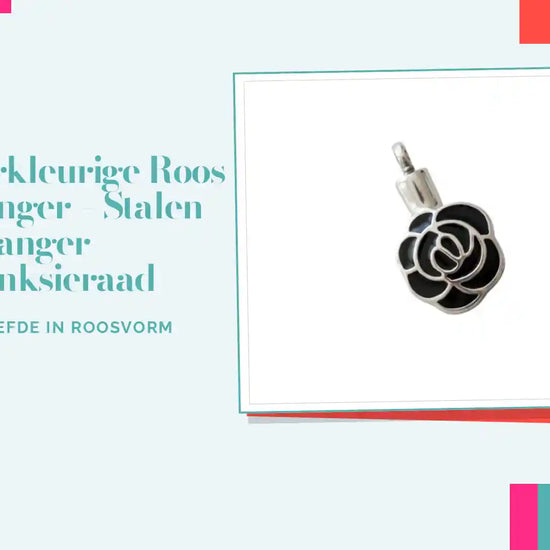 Zilverkleurige Roos Ashanger &ndash; Stalen Urnhanger Gedenksieraad by@Outfy