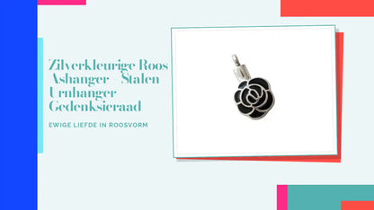 Zilverkleurige Roos Ashanger &ndash; Stalen Urnhanger Gedenksieraad by@Outfy