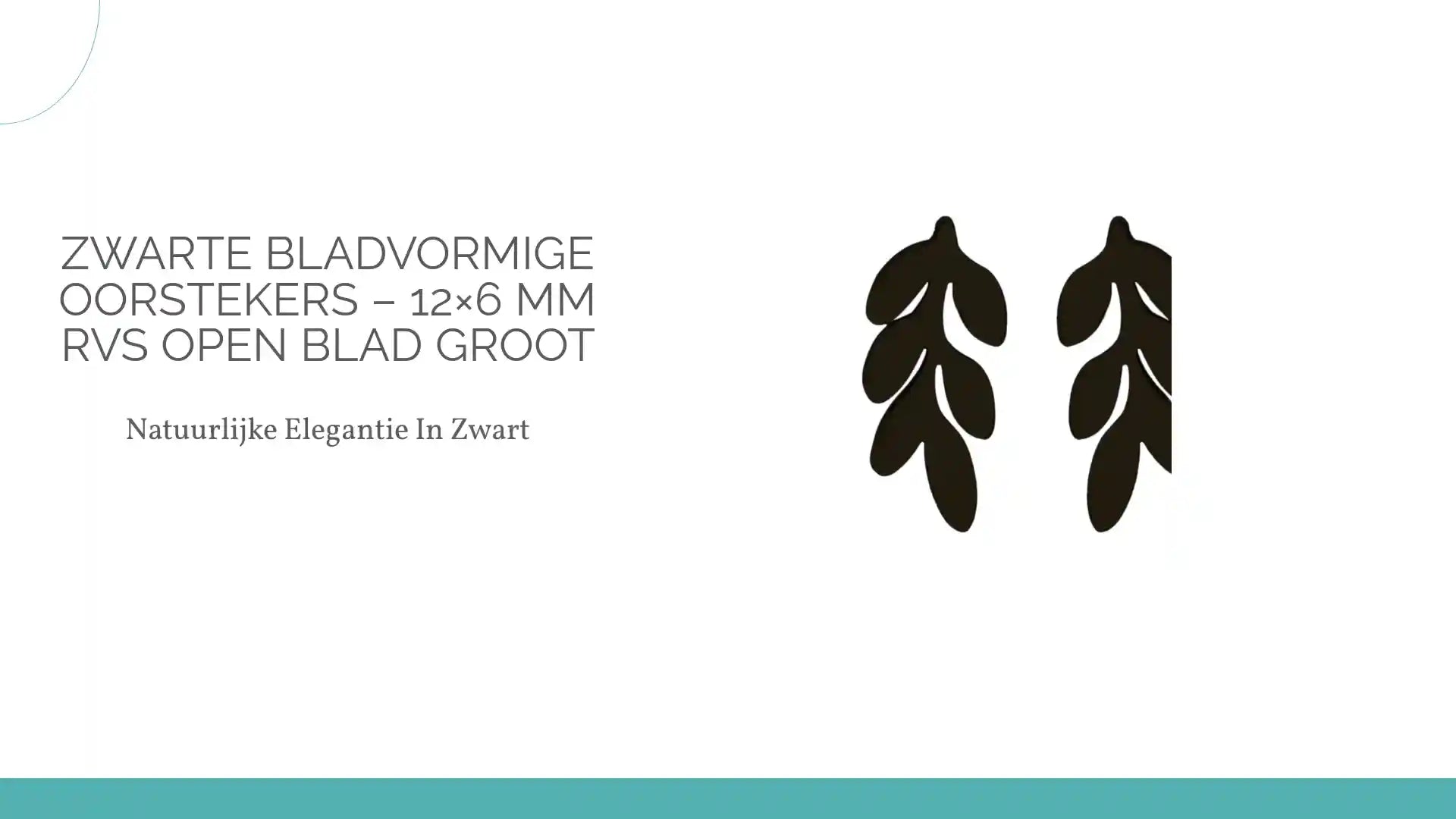 Zwarte bladvormige oorstekers &ndash; 12&times;6 mm RVS open blad groot by@Outfy