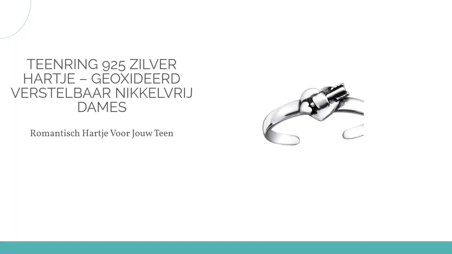 Teenring 925 Zilver Hartje &ndash; Geoxideerd Verstelbaar Nikkelvrij Dames by@Outfy