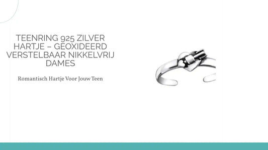 Teenring 925 Zilver Hartje &ndash; Geoxideerd Verstelbaar Nikkelvrij Dames by@Outfy