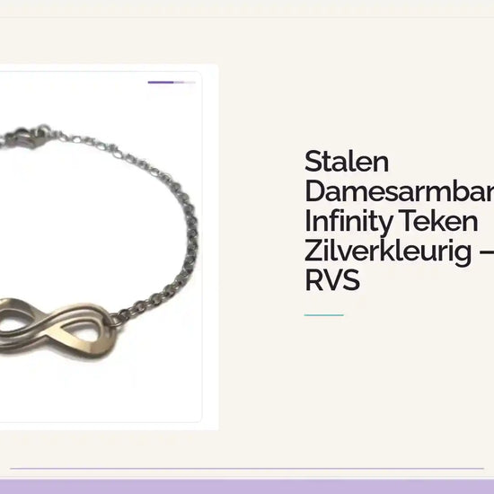 Stalen Damesarmband Infinity Teken Zilverkleurig &ndash; 18cm RVS by@Outfy