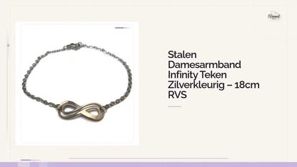 Stalen Damesarmband Infinity Teken Zilverkleurig &ndash; 18cm RVS by@Outfy