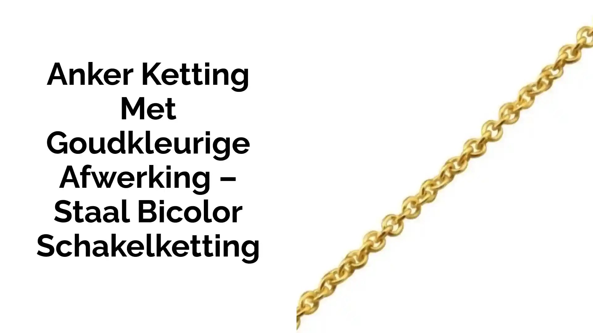 Anker Ketting met Goudkleurige Afwerking &ndash; Staal Bicolor Schakelketting by@Outfy