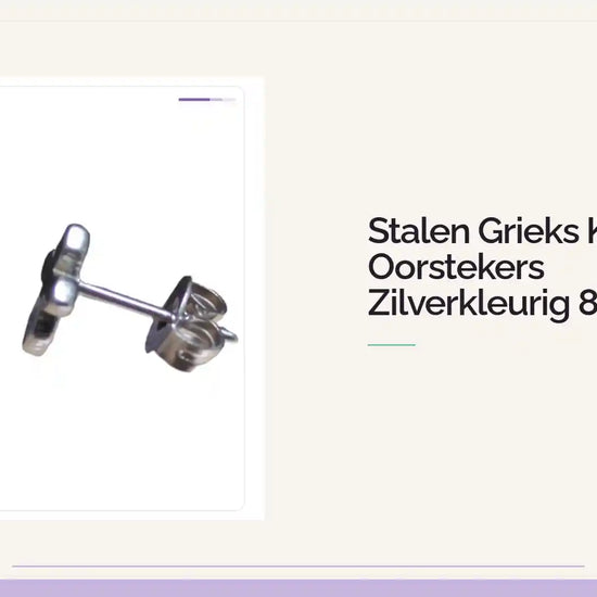 Stalen Grieks Kruis Oorstekers Zilverkleurig 8x7 mm by@Outfy