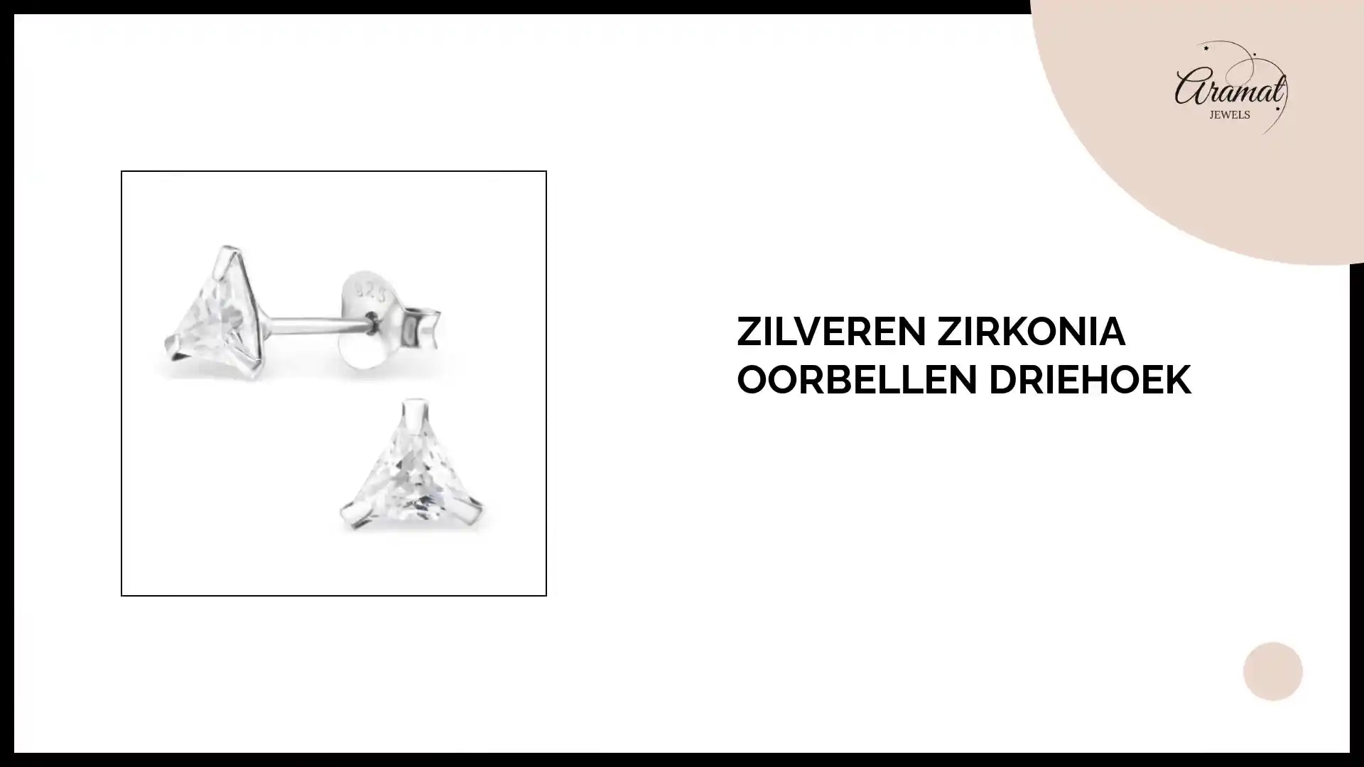 Zilveren Zirkonia Oorbellen driehoek by@Outfy