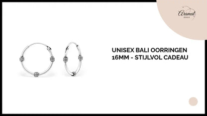 Unisex Bali Oorringen 16mm - Stijlvol Cadeau by@Outfy