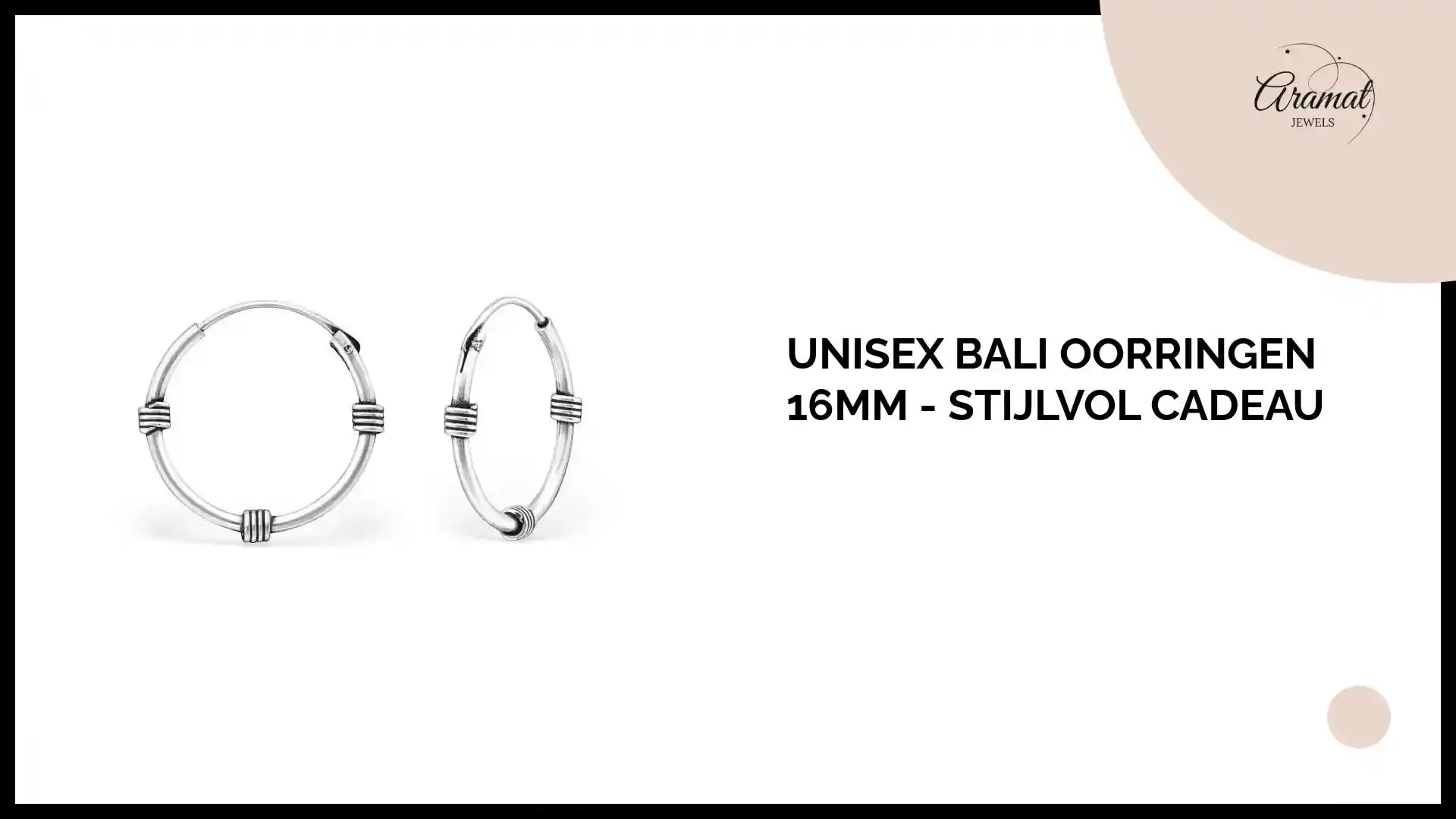 Unisex Bali Oorringen 16mm - Stijlvol Cadeau by@Outfy