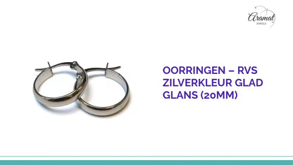 Oorringen &ndash; RVS Zilverkleur Glad Glans (20mm) by@Outfy