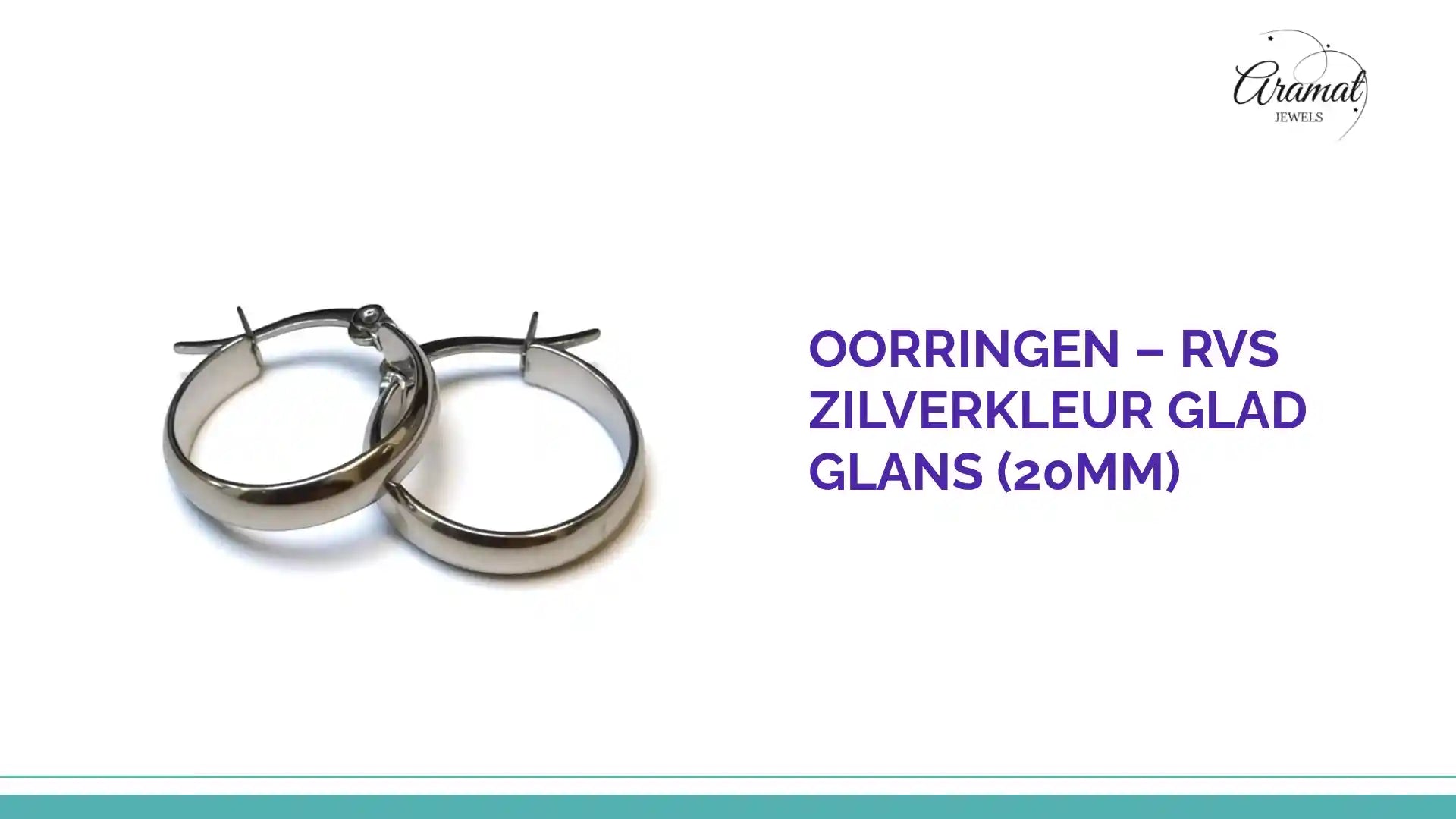 Oorringen &ndash; RVS Zilverkleur Glad Glans (20mm) by@Outfy