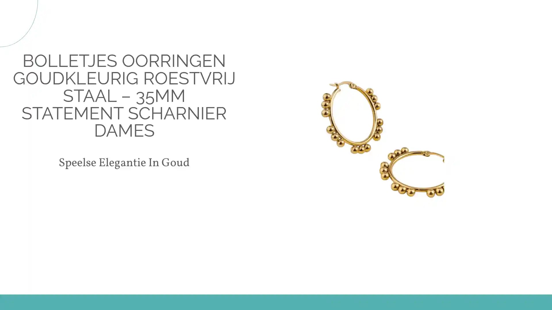 Bolletjes Oorringen Goudkleurig Roestvrij Staal &ndash; 35mm Statement Scharnier Dames by@Outfy