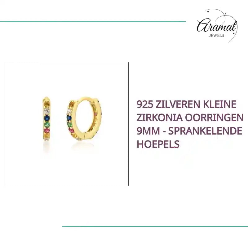925 Zilveren Kleine Zirkonia Oorringen 9mm - Sprankelende Hoepels by@Outfy