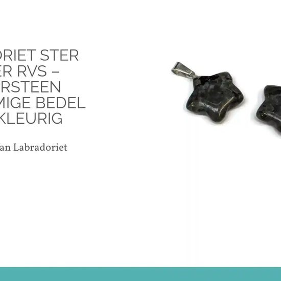 Labradoriet Ster Hanger RVS &ndash; Natuursteen Stervormige Bedel Zilverkleurig by@Outfy