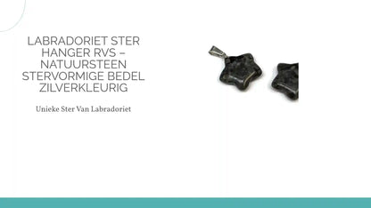 Labradoriet Ster Hanger RVS &ndash; Natuursteen Stervormige Bedel Zilverkleurig by@Outfy