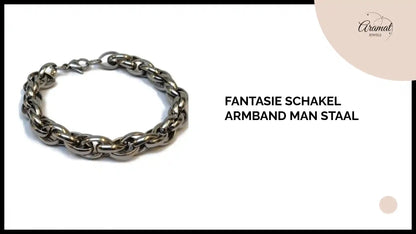 Fantasie Schakel Armband man staal by@Outfy
