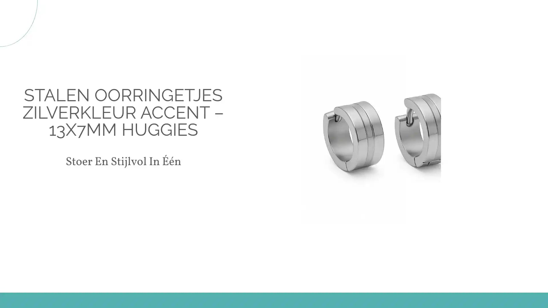Stalen Oorringetjes Zilverkleur Accent &ndash; 13x7mm Huggies by@Outfy