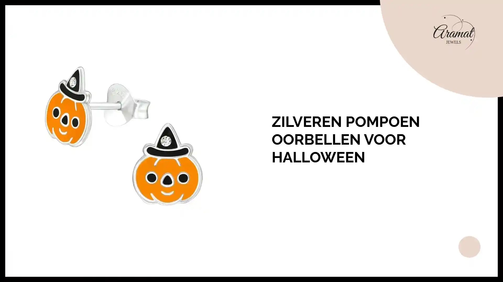 Zilveren Pompoen Oorbellen voor Halloween by@Outfy