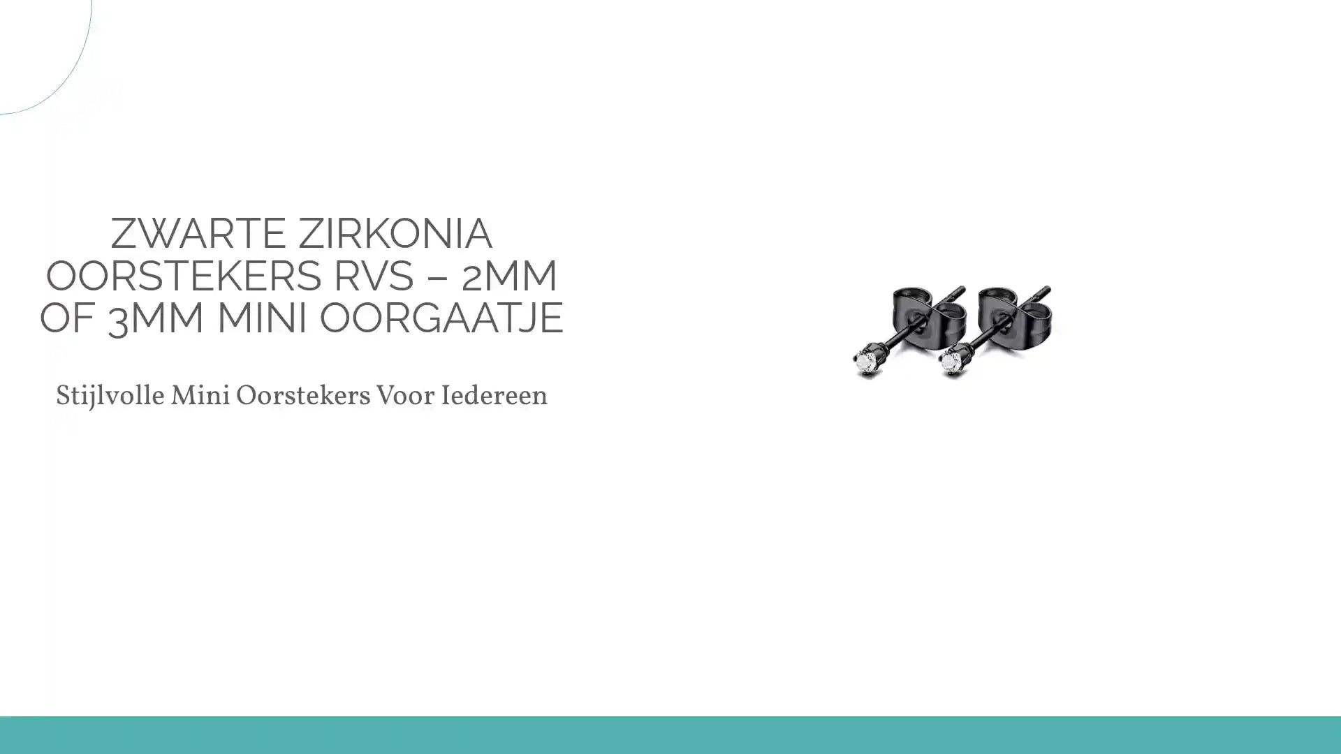 Zwarte Zirkonia Oorstekers RVS &ndash; 2mm of 3mm Mini Oorgaatje by@Outfy