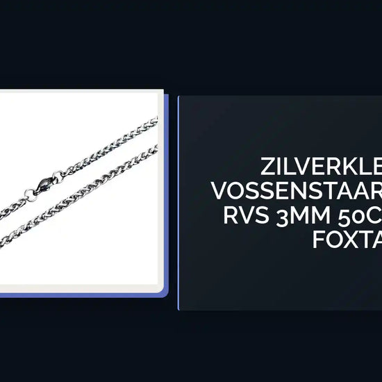 Zilverkleurige Vossenstaart Ketting RVS 3mm 50cm Unisex Foxtail by@Outfy