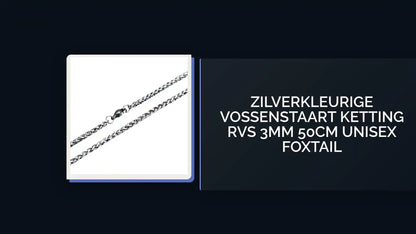 Zilverkleurige Vossenstaart Ketting RVS 3mm 50cm Unisex Foxtail by@Outfy