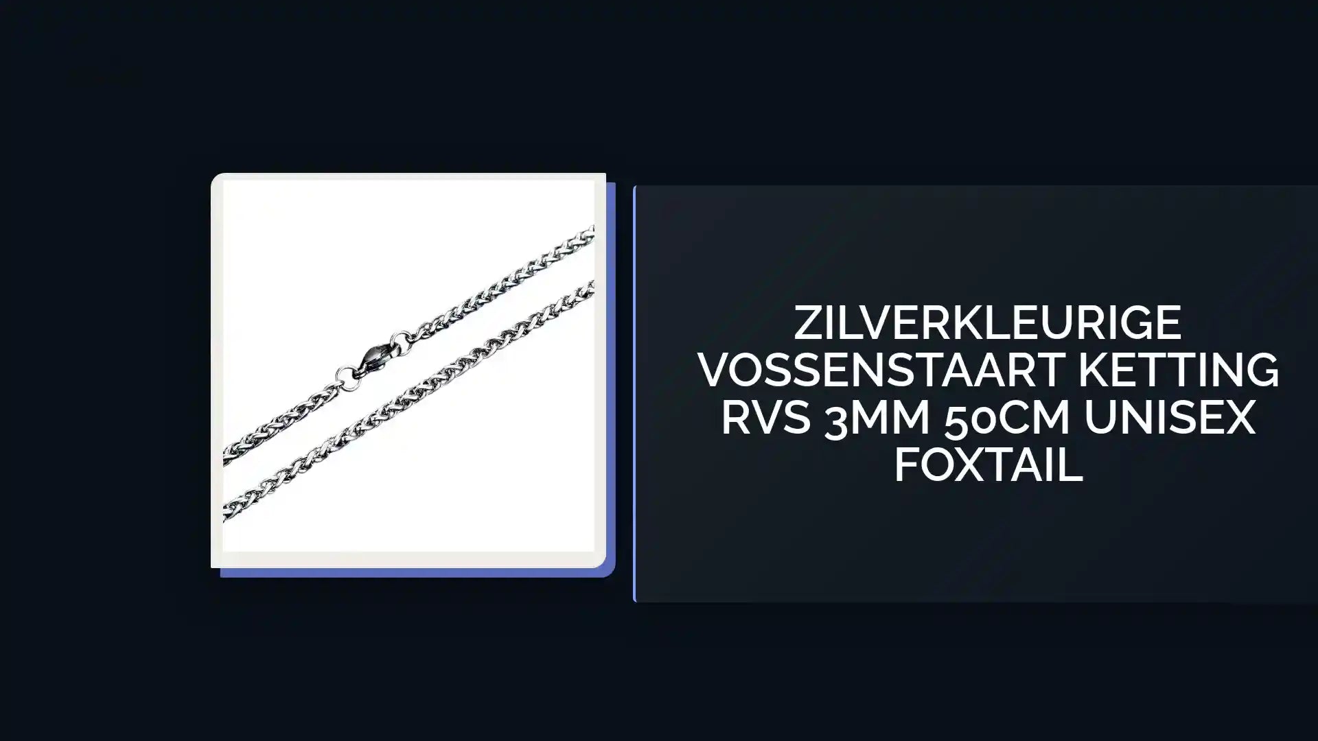 Zilverkleurige Vossenstaart Ketting RVS 3mm 50cm Unisex Foxtail by@Outfy