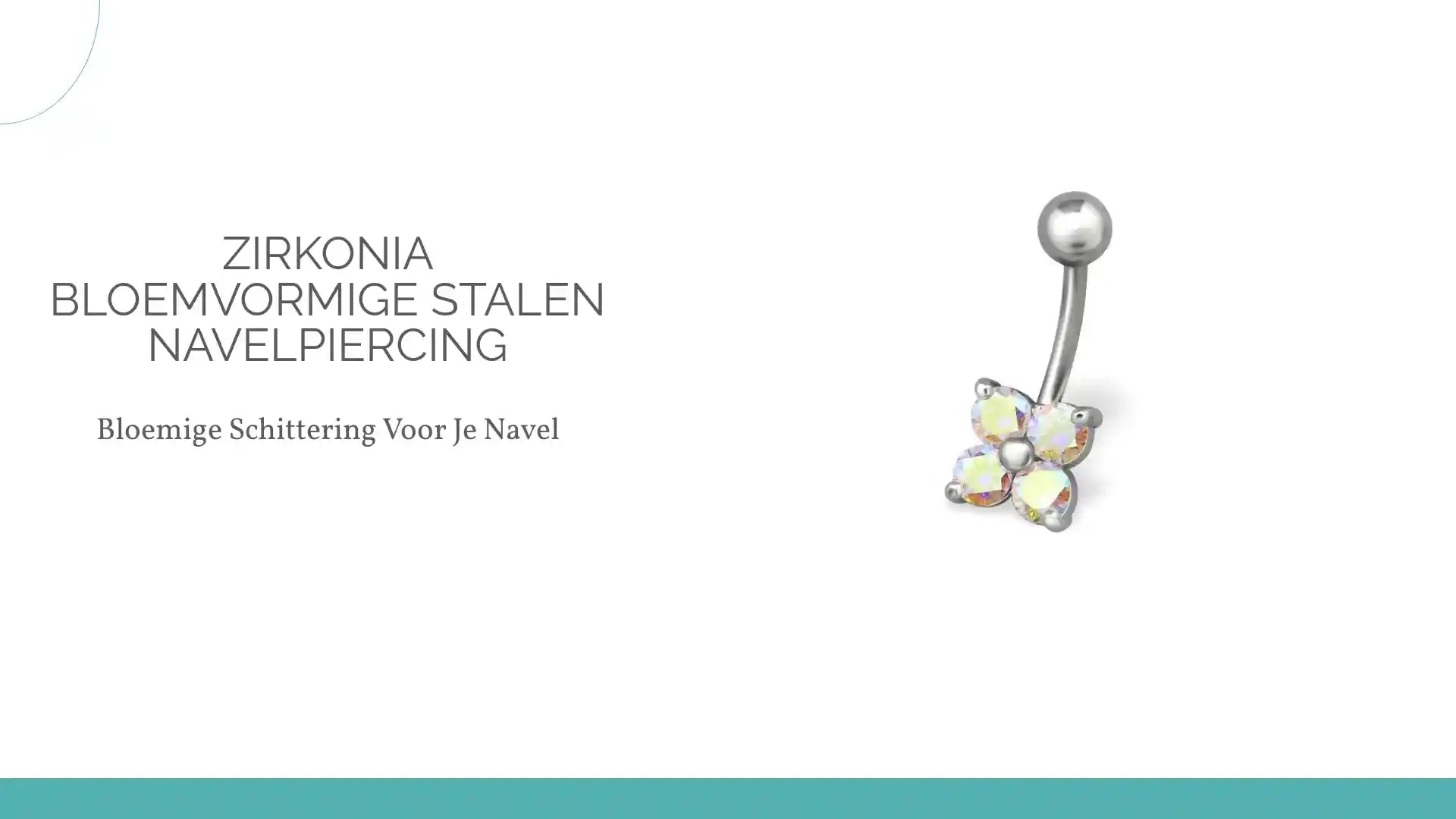 Zirkonia Bloemvormige Stalen Navelpiercing by@Outfy