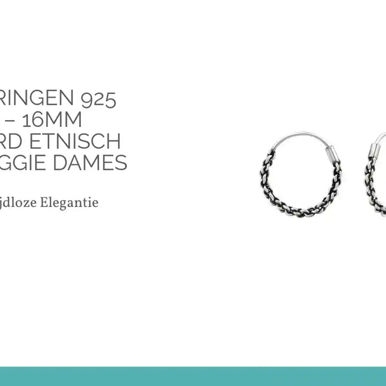 Bali Oorringen 925 Zilver &ndash; 16mm Geoxideerd Etnisch Antiek Huggie Dames by@Outfy