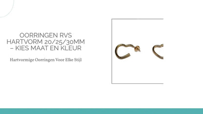 Oorringen RVS Hartvorm 20/25/30mm &ndash; Kies Maat en Kleur by@Outfy