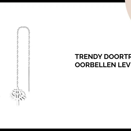 Trendy Doortrek Oorbellen levensboom by@Outfy