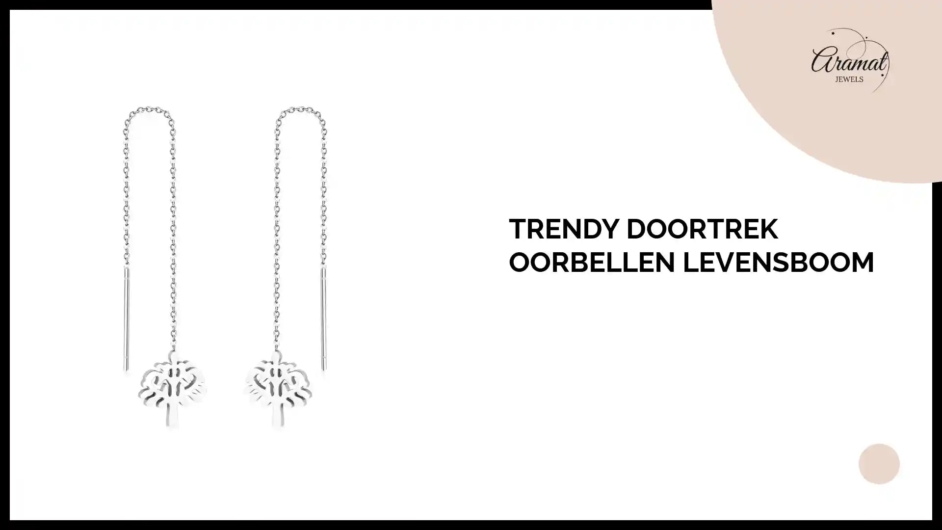 Trendy Doortrek Oorbellen levensboom by@Outfy