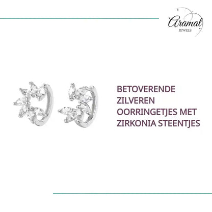 Betoverende Zilveren oorringetjes met zirkonia steentjes by@Outfy
